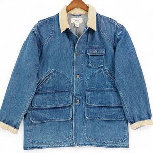 VTG Polo Ralph Lauren Jacket Mens Sz M Denim Chore Dungarees Corduroy Collar 90s